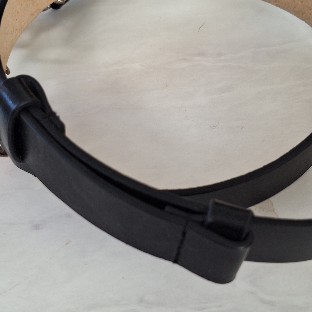 Chicos Black Belt w/ Whimsical Fish Buckle Statement Fashion Belt M/L - Picture 6 of 6